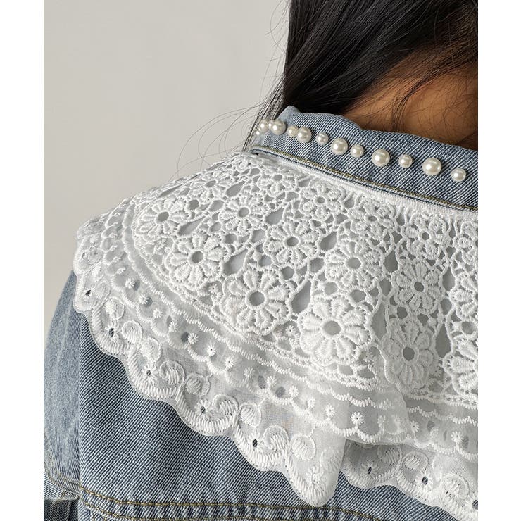 パールレースセーラーデニムジャケット | VIVID LADY | 詳細画像8 
