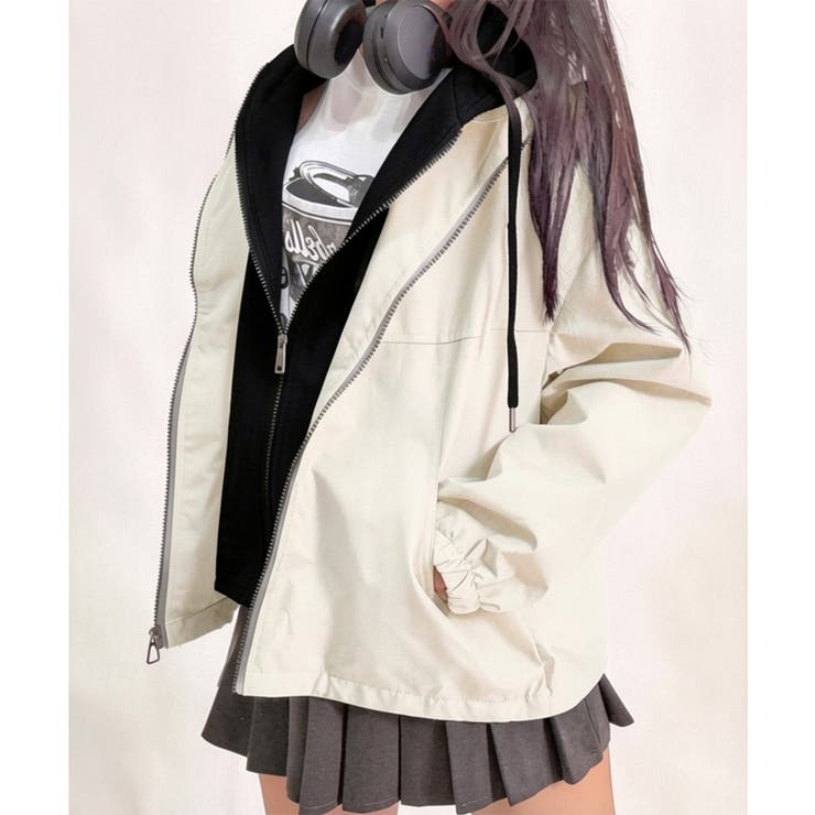 パーカードッキング ジップアップブルゾン | VIVID LADY | 詳細画像1 