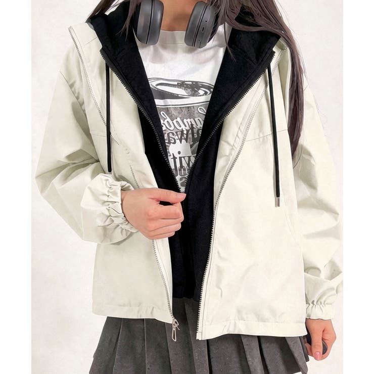 パーカードッキング ジップアップブルゾン | VIVID LADY | 詳細画像3 