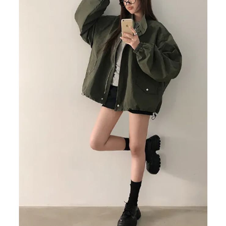 ハイネック オーバーサイズ ナイロンブルゾン | VIVID LADY | 詳細画像14 