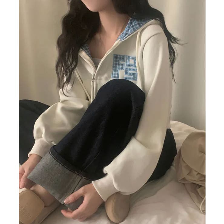 チェック フードジップアップパーカー | VIVID LADY | 詳細画像7 