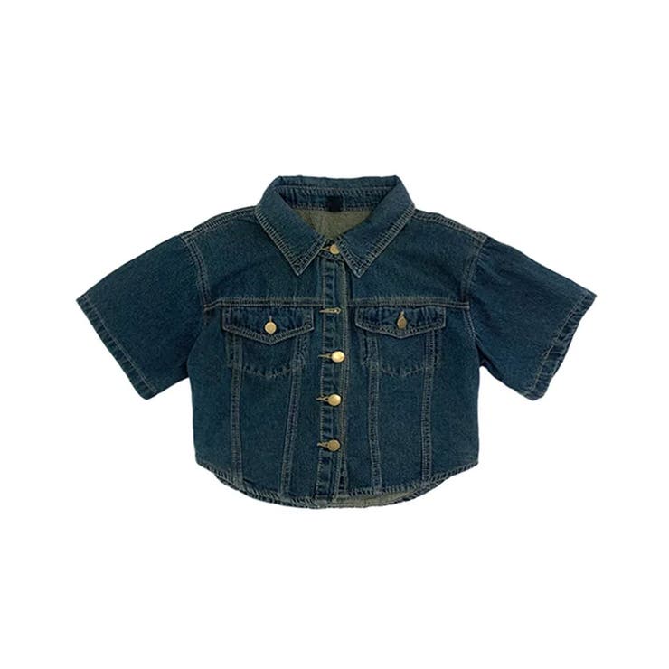 ショート丈 ラウンドヘム デニムジャケット 半袖 | VIVID LADY | 詳細画像14 