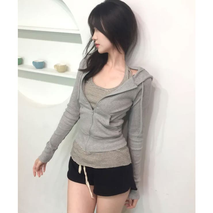 コンパクトリブジップアップパーカー | VIVID LADY | 詳細画像15 