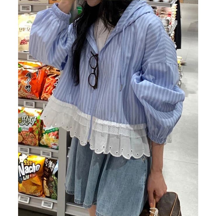 レースヘム フーディー ライトアウター | VIVID LADY | 詳細画像13 