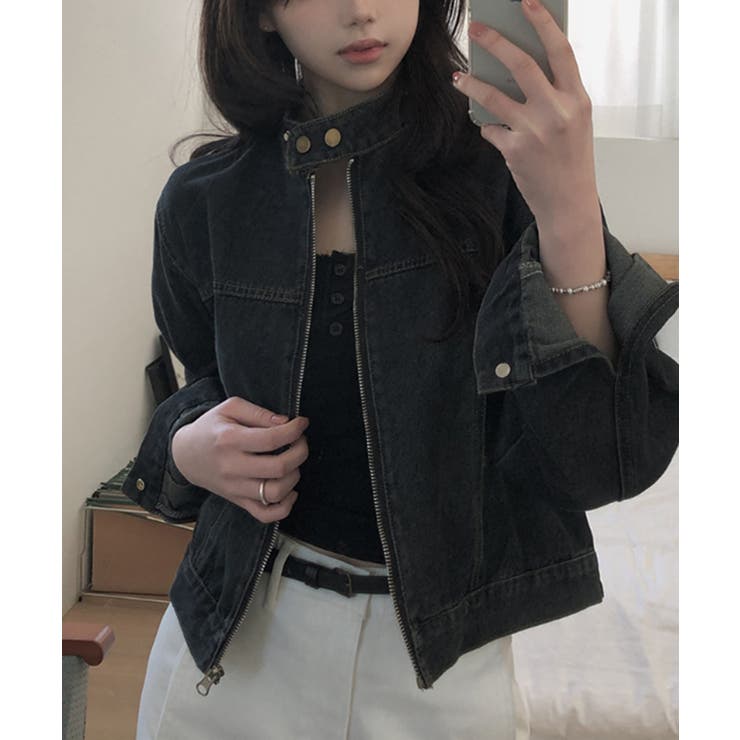 ハイネック ショートデニムジップブルゾン | VIVID LADY | 詳細画像5 