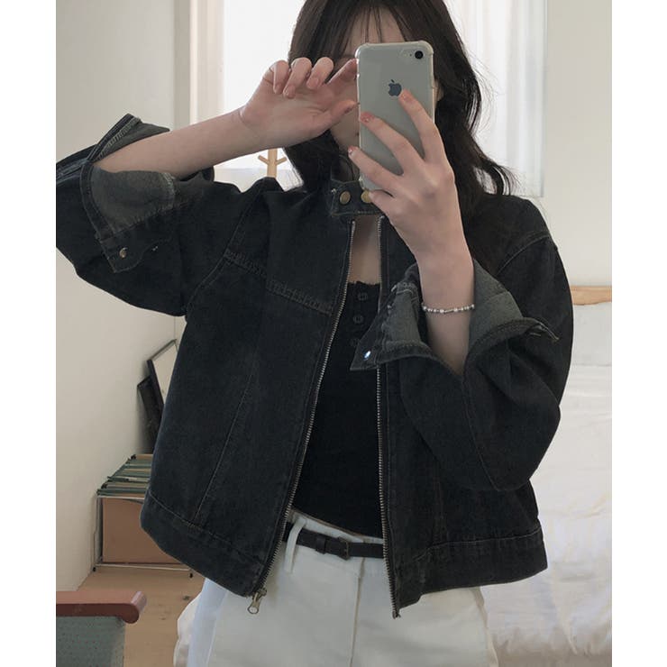 ハイネック ショートデニムジップブルゾン | VIVID LADY | 詳細画像6 