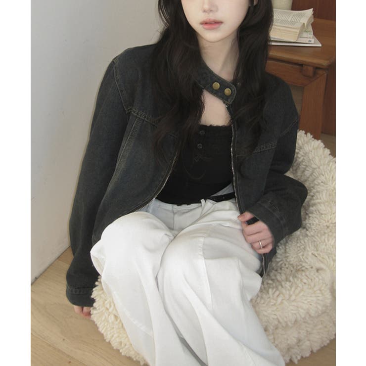 ハイネック ショートデニムジップブルゾン | VIVID LADY | 詳細画像7 