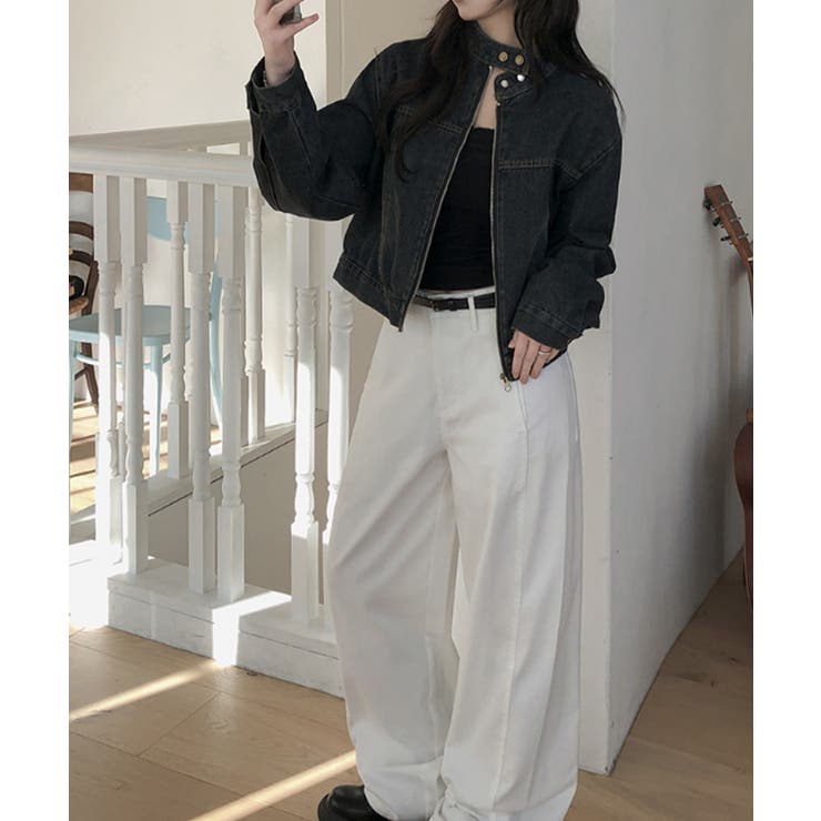 ハイネック ショートデニムジップブルゾン | VIVID LADY | 詳細画像8 