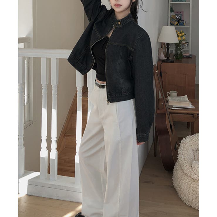 ハイネック ショートデニムジップブルゾン | VIVID LADY | 詳細画像9 