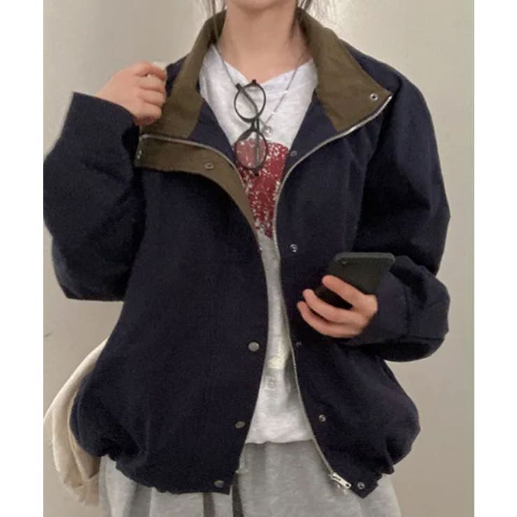 ハイネック配色オーバーブルゾン | VIVID LADY | 詳細画像5 