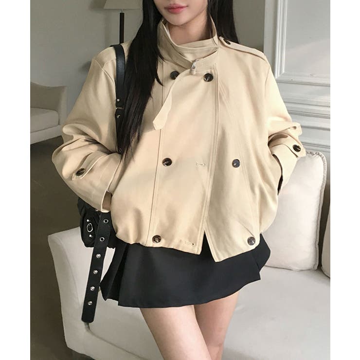 ハイネックベルトショートブルゾンジャケット | VIVID LADY | 詳細画像1 