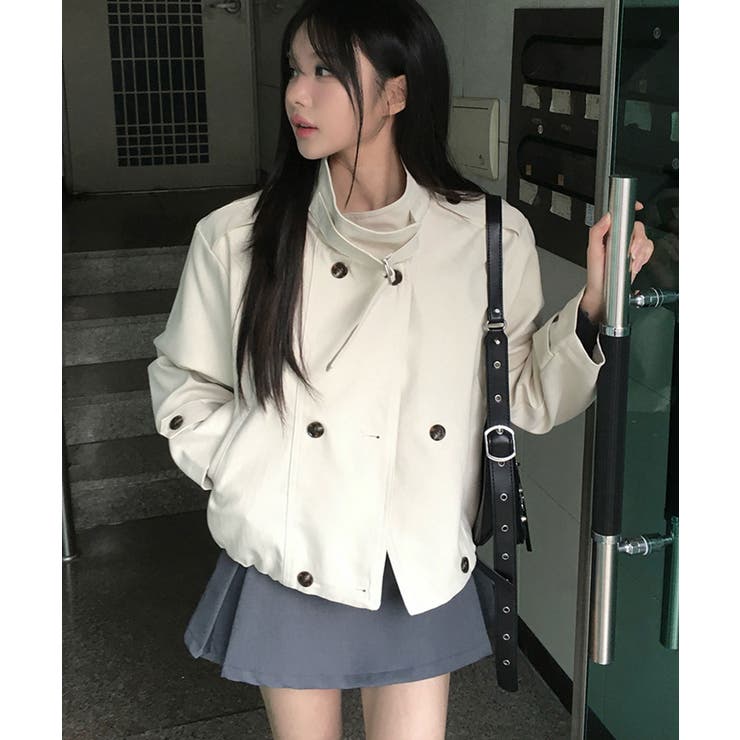 ハイネックベルトショートブルゾンジャケット | VIVID LADY | 詳細画像12 