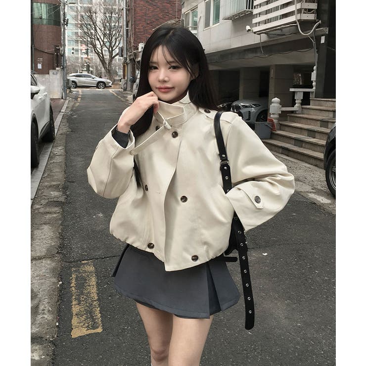 ハイネックベルトショートブルゾンジャケット | VIVID LADY | 詳細画像13 