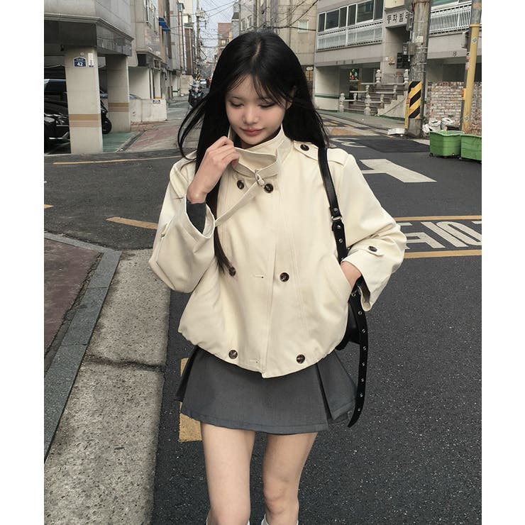 ハイネックベルトショートブルゾンジャケット | VIVID LADY | 詳細画像14 