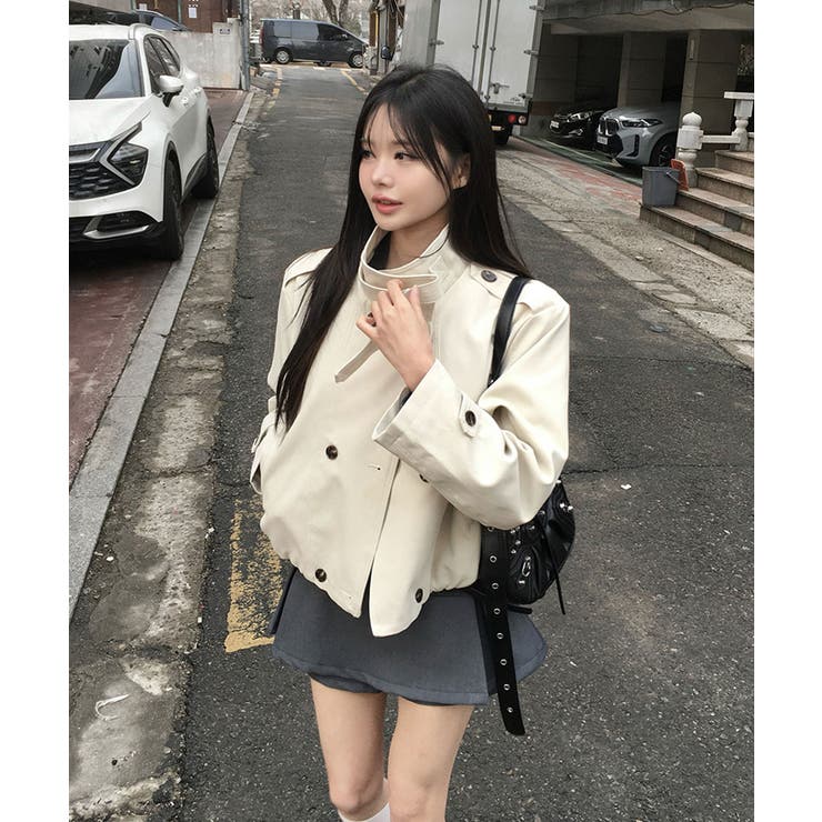 ハイネックベルトショートブルゾンジャケット | VIVID LADY | 詳細画像15 