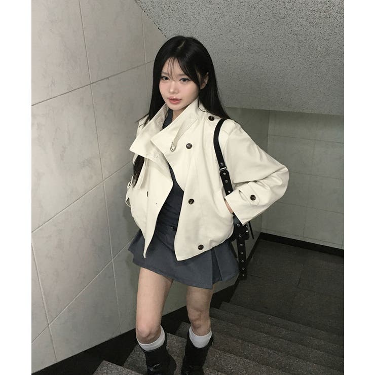 ハイネックベルトショートブルゾンジャケット | VIVID LADY | 詳細画像16 