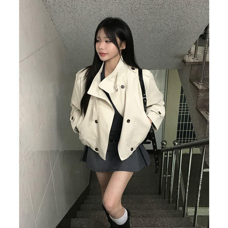 ハイネックベルトショートブルゾンジャケット | VIVID LADY | 詳細画像17 