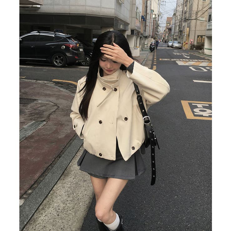 ハイネックベルトショートブルゾンジャケット | VIVID LADY | 詳細画像18 