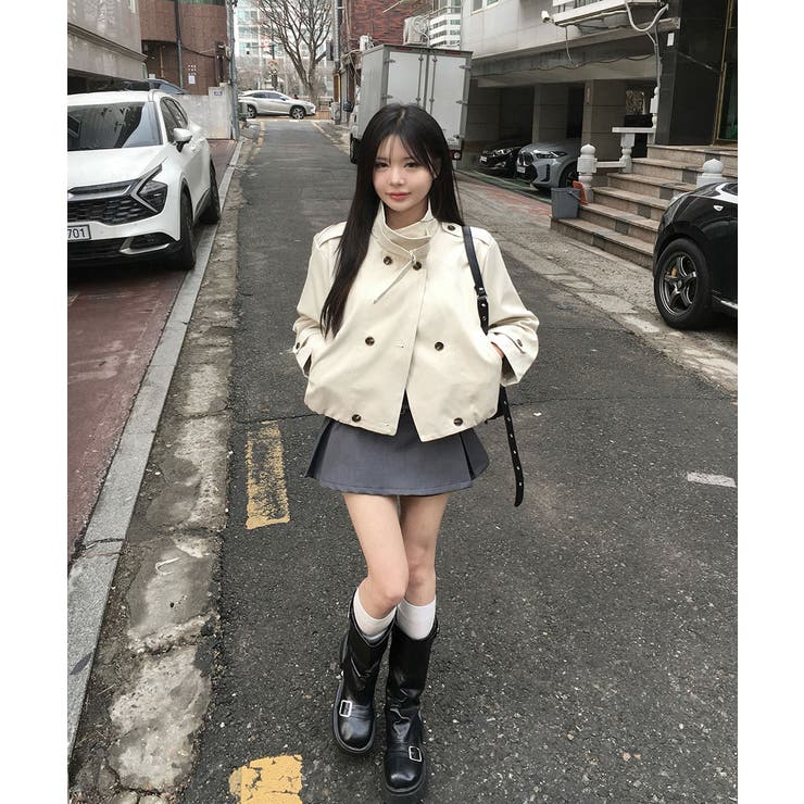 ハイネックベルトショートブルゾンジャケット | VIVID LADY | 詳細画像19 