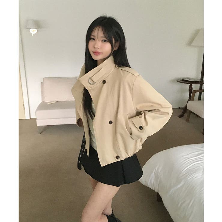 ハイネックベルトショートブルゾンジャケット | VIVID LADY | 詳細画像6 