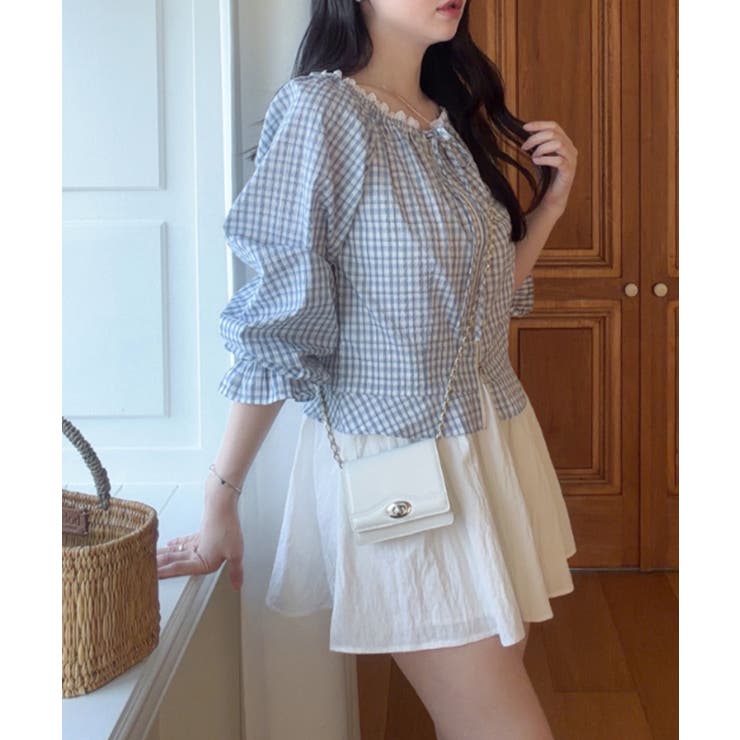 レースネック チェック柄 Wジップ ライトアウター | VIVID LADY | 詳細画像9 