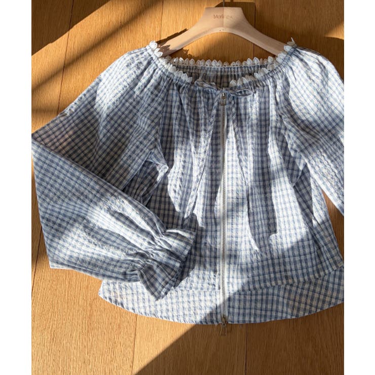 レースネック チェック柄 Wジップ ライトアウター | VIVID LADY | 詳細画像14 