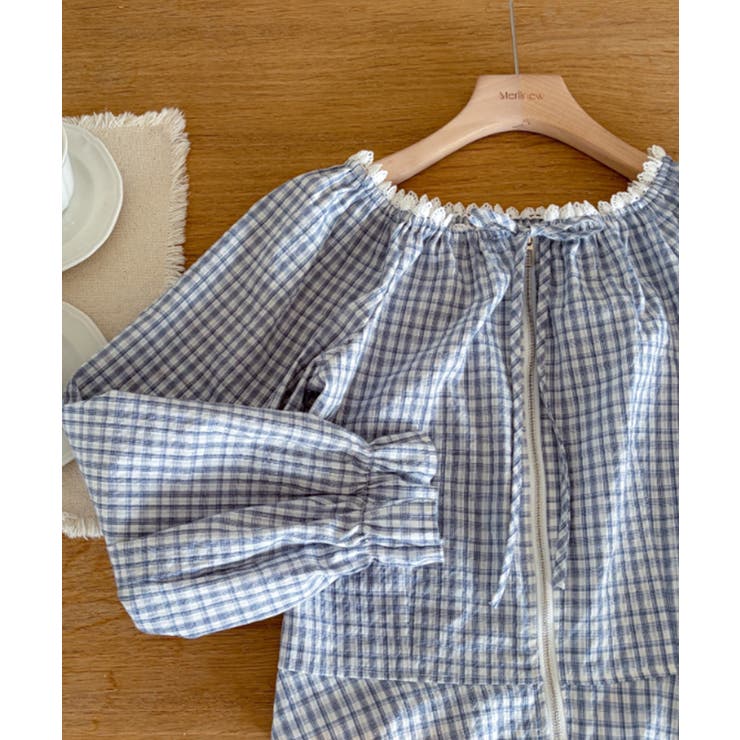 レースネック チェック柄 Wジップ ライトアウター | VIVID LADY | 詳細画像16 