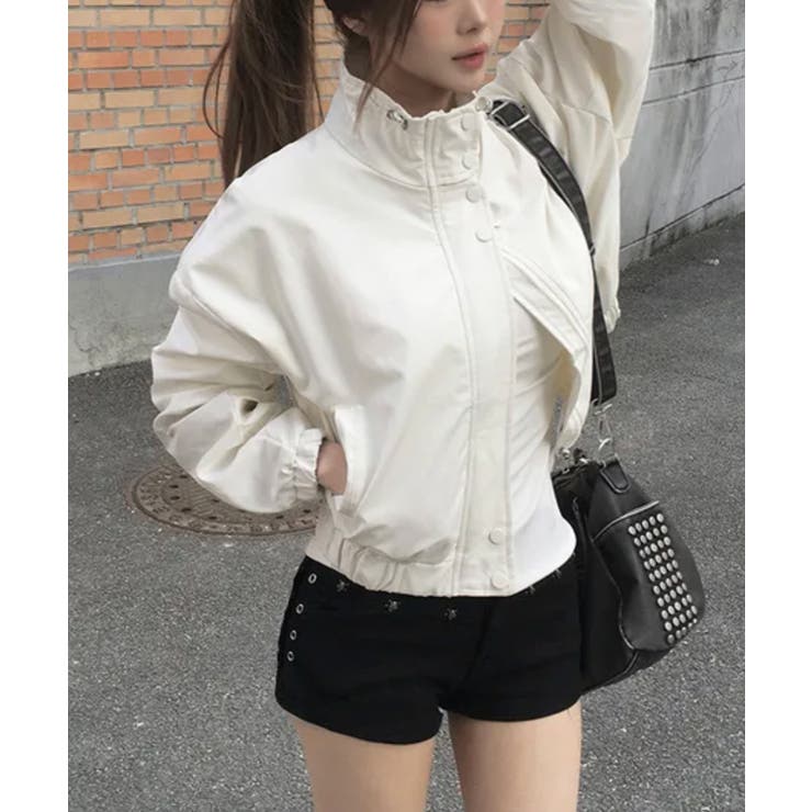 ハイネック ドローコード シャーリングショートブルゾン | VIVID LADY | 詳細画像8 