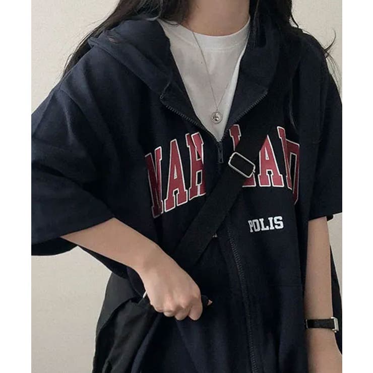 ロゴ入り半袖ジップアップパーカー レディース ブロークコア可愛い | VIVID LADY | 詳細画像51 