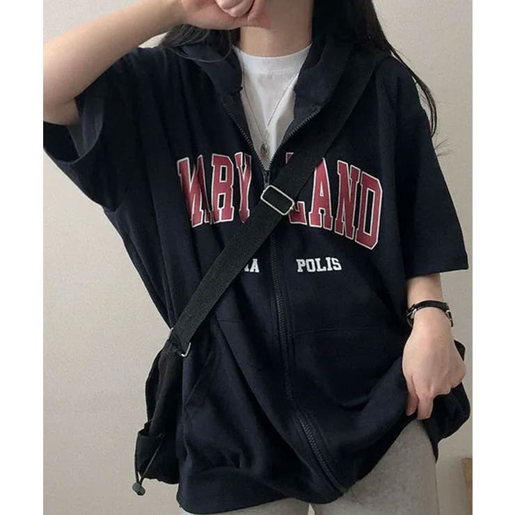 ロゴ入り半袖ジップアップパーカー レディース ブロークコア可愛い | VIVID LADY | 詳細画像54 