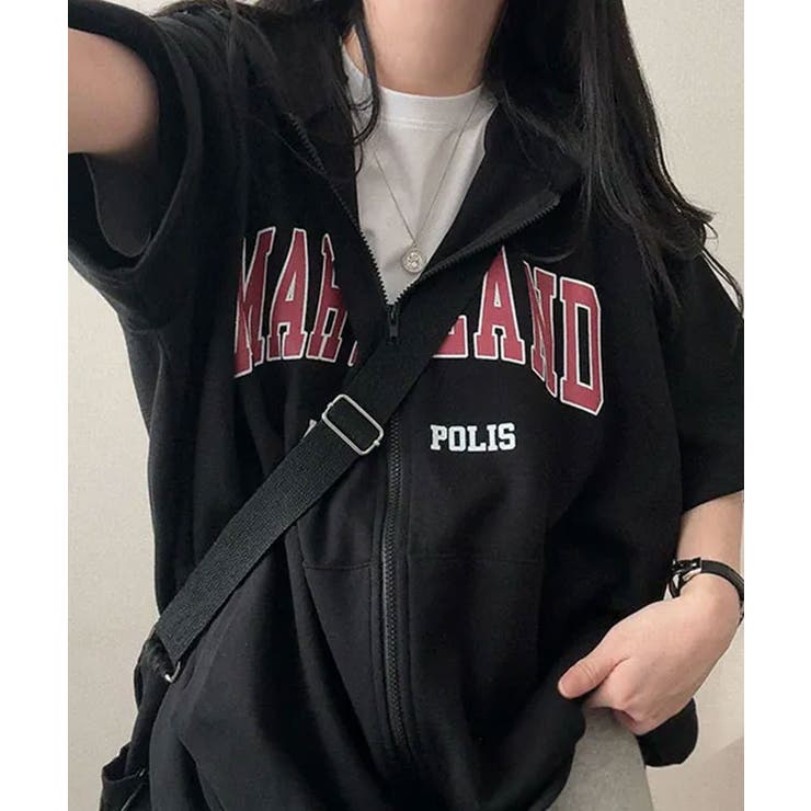 ロゴ入り半袖ジップアップパーカー レディース ブロークコア可愛い | VIVID LADY | 詳細画像62 