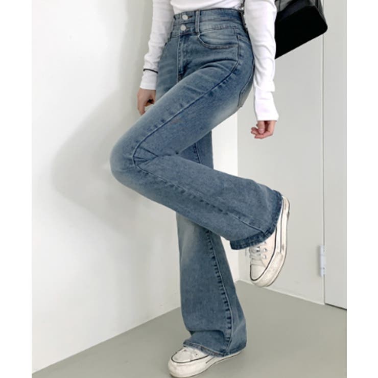 骨盤パット付き ハイウエスト フレアデニムパンツ | VIVID LADY | 詳細画像12 