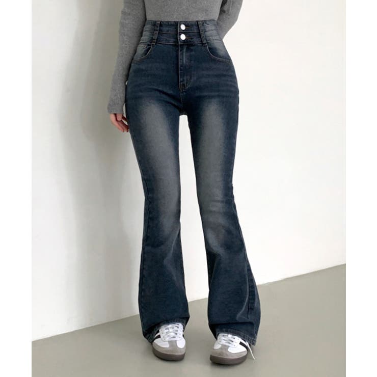 骨盤パット付き ハイウエスト フレアデニムパンツ | VIVID LADY | 詳細画像21 