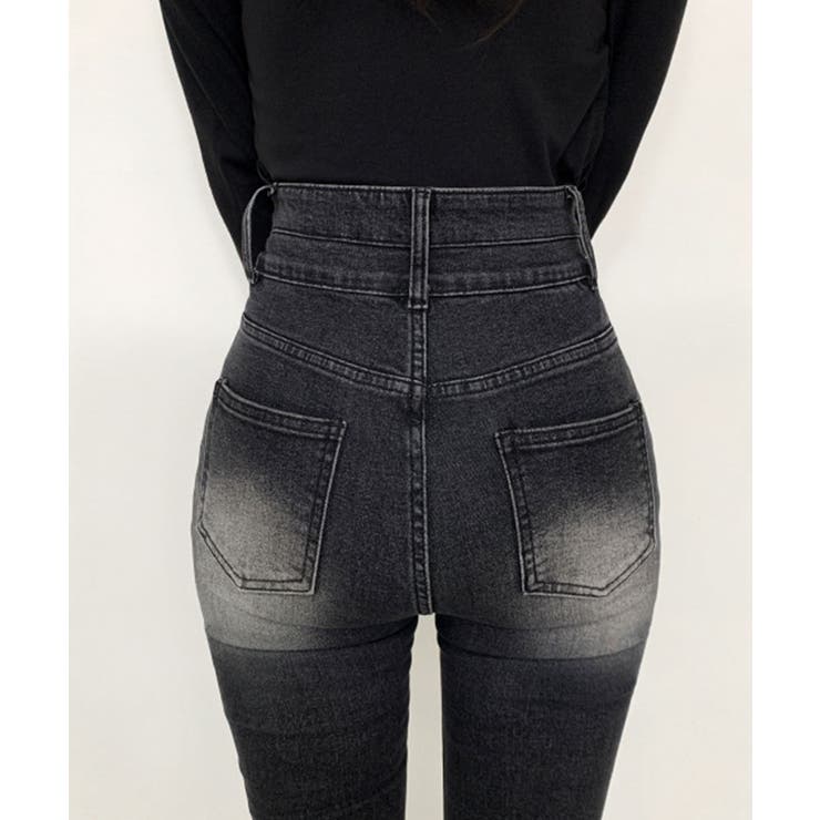 骨盤パット付き ハイウエスト フレアデニムパンツ | VIVID LADY | 詳細画像8 