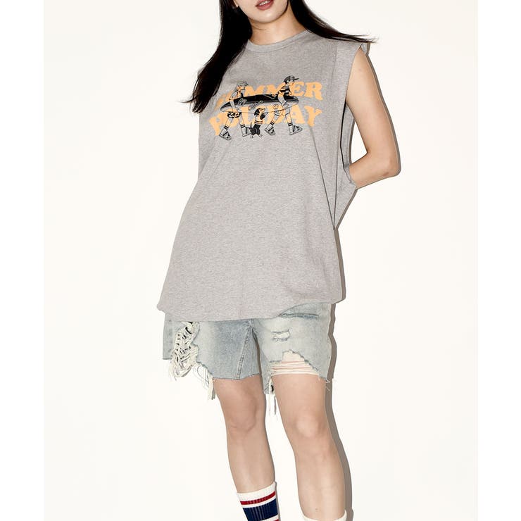 ダメージデニムショートパンツ レディース ジーンズ[品番：KH000014841