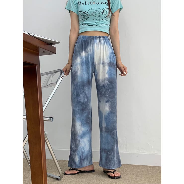 ワイドデニムパンツ タイダイ ハンドメイド セール】【STARTER /スターター】 ケミカルオーバーダイ加工