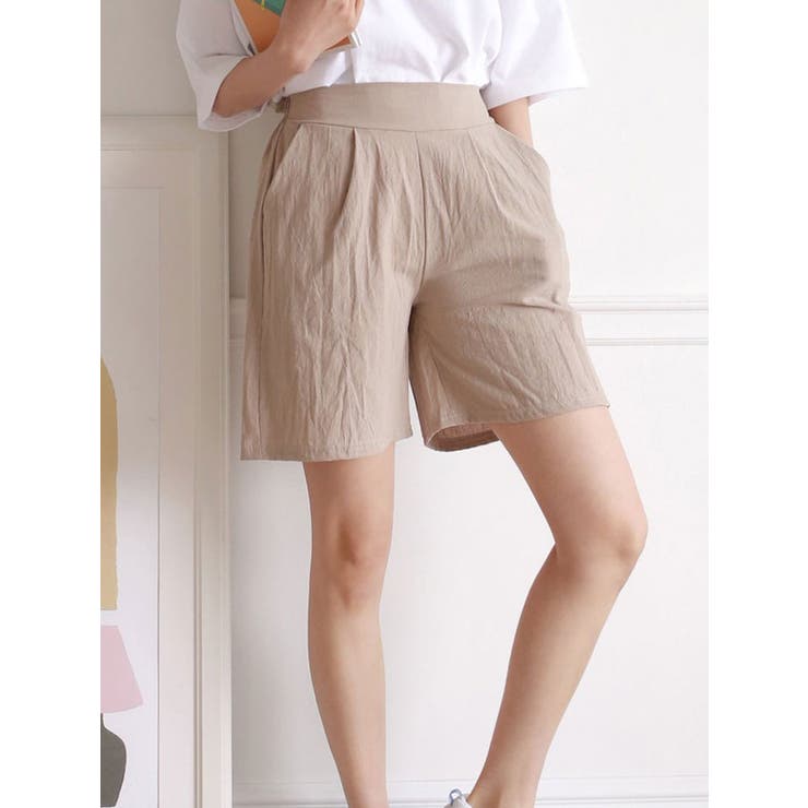 ☆未使用品☆ Gauze# リネン アトリエショートパンツ ピンク