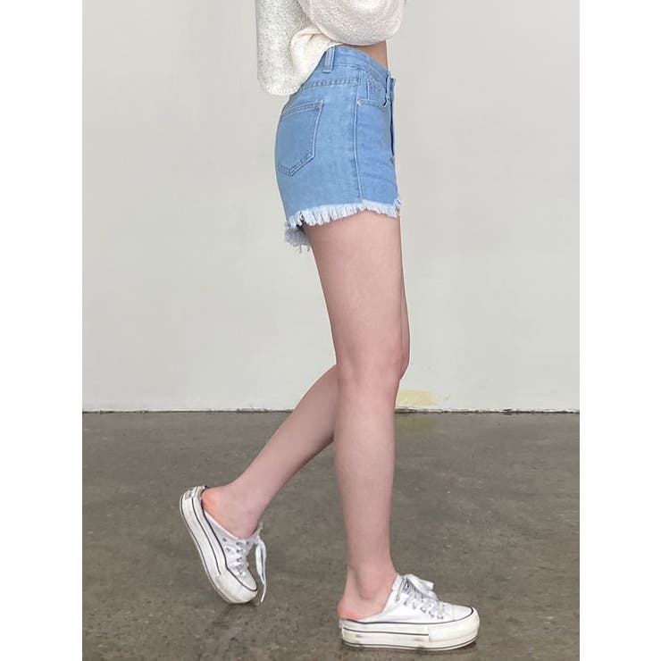 ダメージデニムショートパンツ レディース 夏[品番：KH000013714