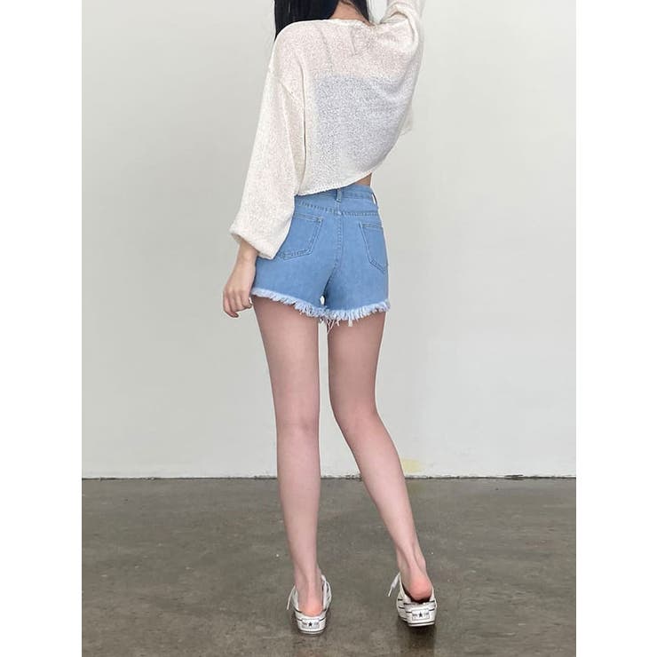 ダメージデニムショートパンツ レディース 夏[品番：KH000013714