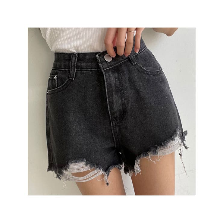ダメージデニムショートパンツ レディース 夏[品番：KH000013714