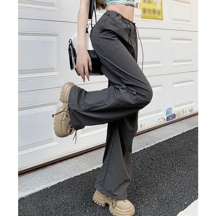 パラシュートパンツ レディース ワイドパンツ[品番：KH000014180