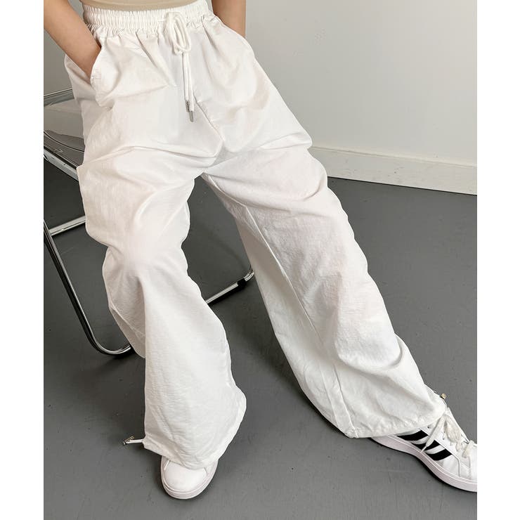 シャカシャカ ワイドパンツ ウエストゴム[品番：KH000015432