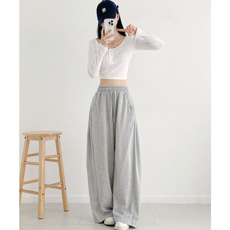 サイドウエストタック ワイド スウェットパンツ | VIVID LADY | 詳細画像7 