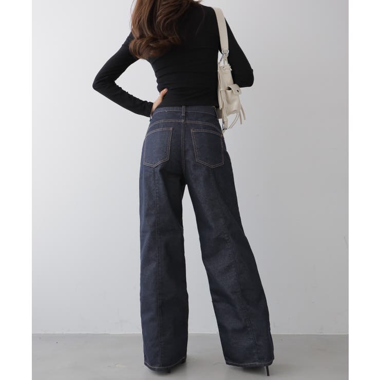 ノンウォッシュ ワイドデニムパンツ[品番：KH000015687]｜VIVID LADY