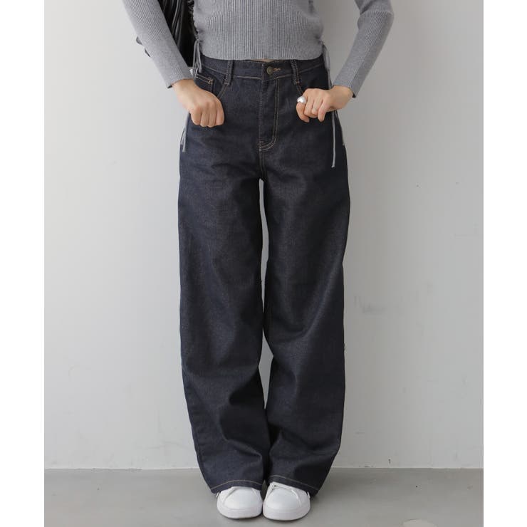 ノンウォッシュ ワイドデニムパンツ[品番：KH000015687]｜VIVID LADY