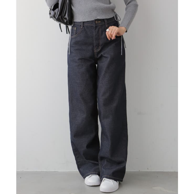 ノンウォッシュ ワイドデニムパンツ[品番：KH000015687]｜VIVID LADY