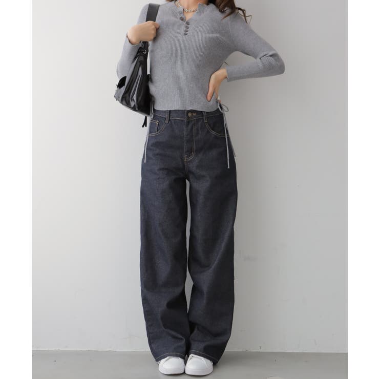 ノンウォッシュ ワイドデニムパンツ[品番：KH000015687]｜VIVID LADY