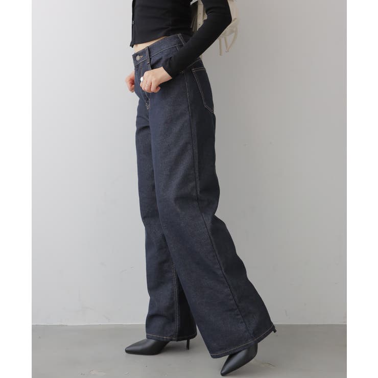 ノンウォッシュ ワイドデニムパンツ | VIVID LADY | 詳細画像4 