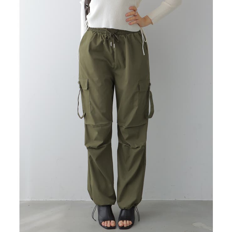 カーキ | ストレッチ イージーカーゴパンツ | VIVID LADY