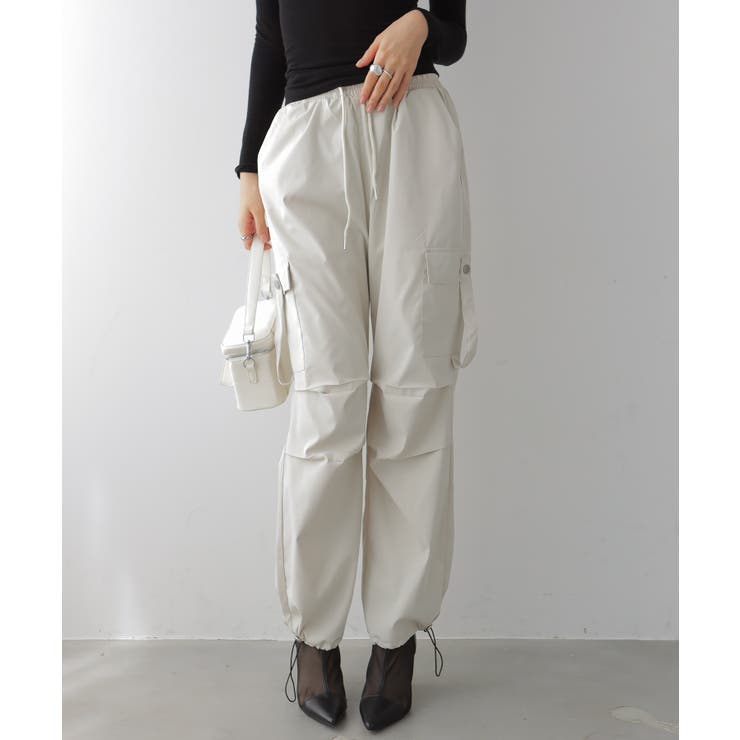 アイボリー | ストレッチ イージーカーゴパンツ | VIVID LADY